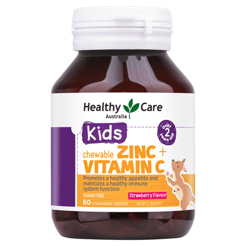 Healthy Care Kids Chewable Zinc + Vitamin C 60 Chewable Tablets Healthy Care Kids Chewable Zinc + Vitamin C 60 Chewable Tablets