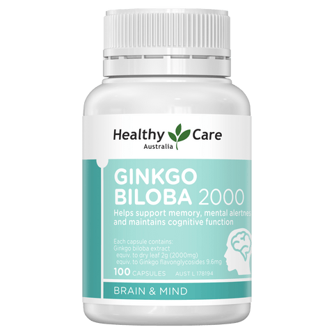 Healthy Care Ginkgo Biloba 2000mg 100 Capsules Healthy Care Ginkgo Biloba 2000mg 100 Capsules