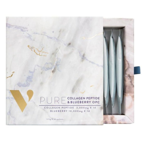 VIERRA Pure Collagen Peptide 3000mg + Blueberry 10000mg OPC 14 x 3.5g Sachets VIERRA Pure Collagen Peptide 3000mg + Blueberry 10000mg OPC 14 x 3.5g Sachets