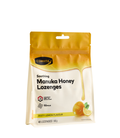 COMVITA Soothing Manuka Honey Lozenges with Propolis Lemon and Honey 40 Lozenges COMVITA Soothing Manuka Honey Lozenges with Propolis Lemon and Honey 40 Lozenges