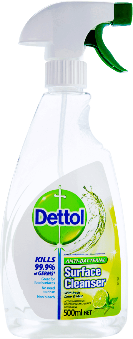 Dettol Antibacterial Surface Cleanser Trigger Spray Lime & Mint Disinfectant 500mL