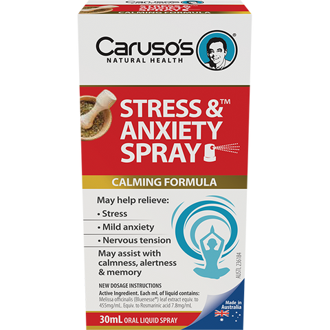 Caruso's Natural Health Stress and Anxiety Spray 30mL Caruso's Natural Health Stress and Anxiety Spray 30mL
