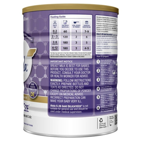 S26 Gold Alula DelicateEze 850g S26 Gold Alula DelicateEze 850g