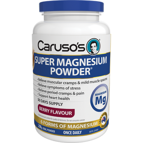 Caruso's Natural Health Super Magnesium Powder Berry 250g Caruso's Natural Health Super Magnesium Powder Berry 250g