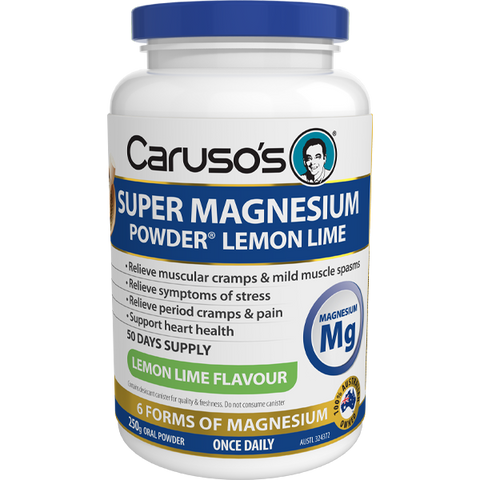 Caruso's Natural Health Super Magnesium Powder Lemon 250g Caruso's Natural Health Super Magnesium Powder Lemon 250g