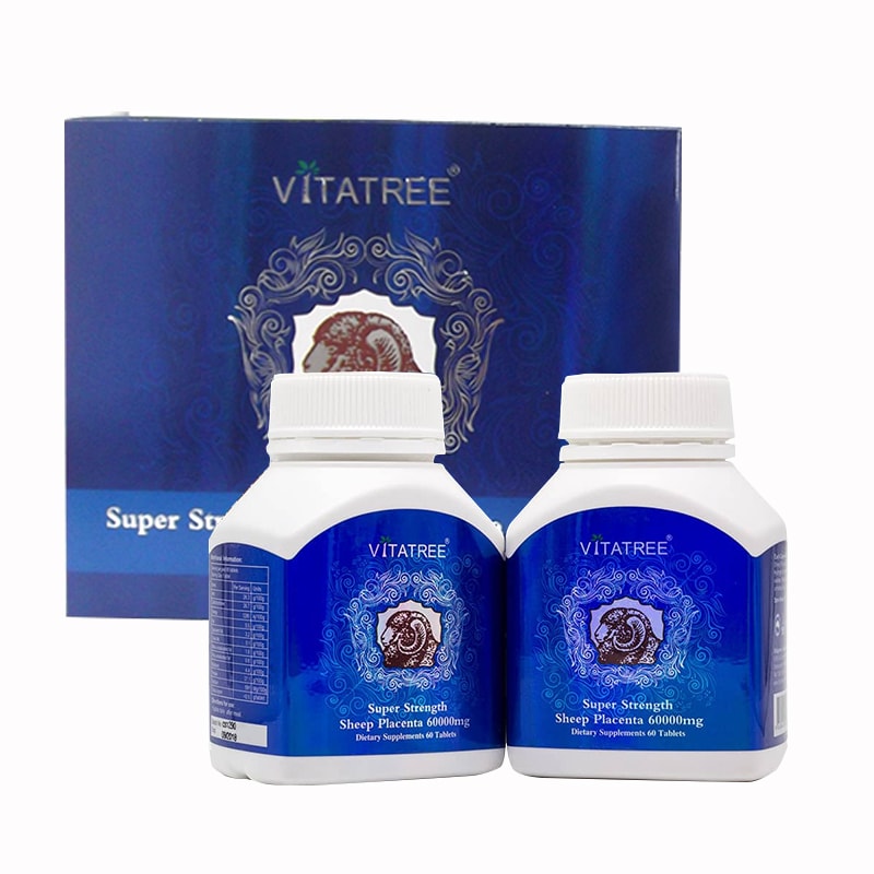 VITATREE Super Strength Sheep Placenta 60000mg Pack of 2 x 60 Tablets