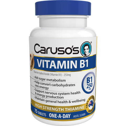 Caruso's Natural Health Vitamin B1 250mg 75 Tablets Caruso's Natural Health Vitamin B1 250mg 75 Tablets