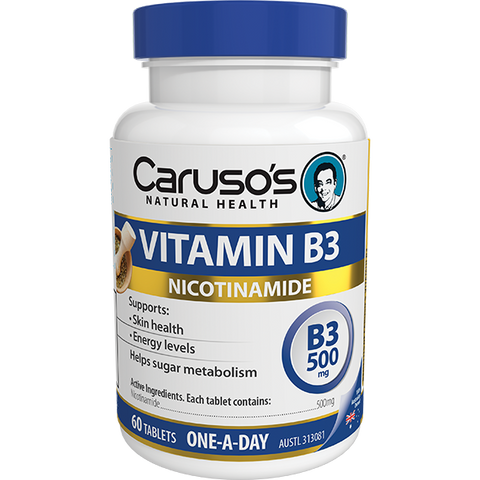 Caruso's Natural Health Vitamin B3 500mg 60 Tablets Caruso's Natural Health Vitamin B3 500mg 60 Tablets