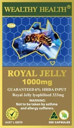 Wealthy Health Royal Jelly 1000mg 365 Capsules Wealthy Health Royal Jelly 1000mg 365 Capsules