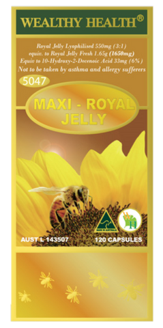 Wealthy Health Maxi Royal Jelly 1650mg 120 Capsules Wealthy Health Maxi Royal Jelly 1650mg 120 Capsules