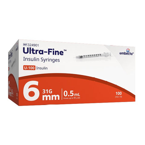 Embecta Ultra-Fine Insulin Syringes 100 Pack
