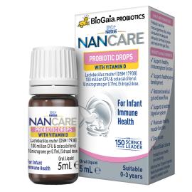 BioGaia NanCare Probiotic Drops With Vitamin D For Infant Immune Health 5mL (expiry 17/8/24)