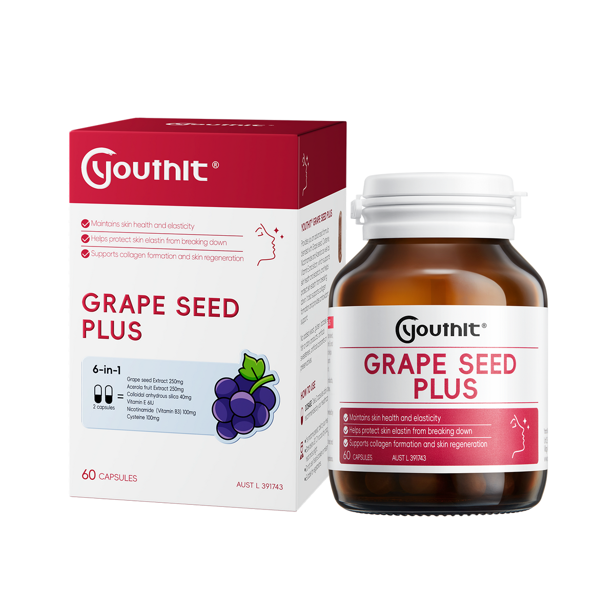 YouthIt Grape Seed Plus 60 Capsules