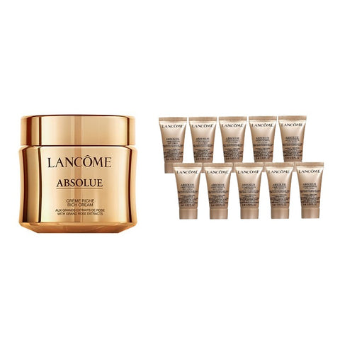 LANCOME Absolue Regenerating Brightening Rich Cream with Grand Rose Extracts 60mL + Absolue Soft Cream 10 x 5mL - Special Bundles