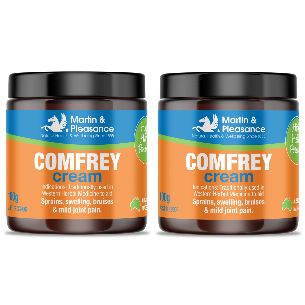 Martin & Pleasance Herbal Natural Comfrey Cream 2 x 100g - Special Bundle