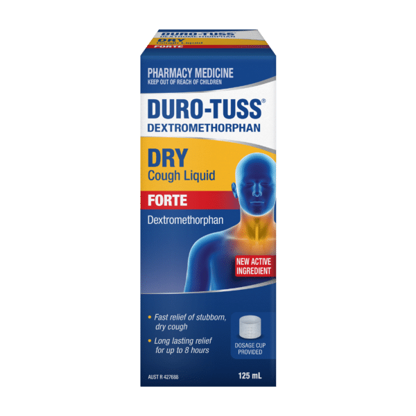 DURO-TUSS Dextromethorphan Dry Cough Liquid Forte Solution 125mL (Limit ONE per Order)