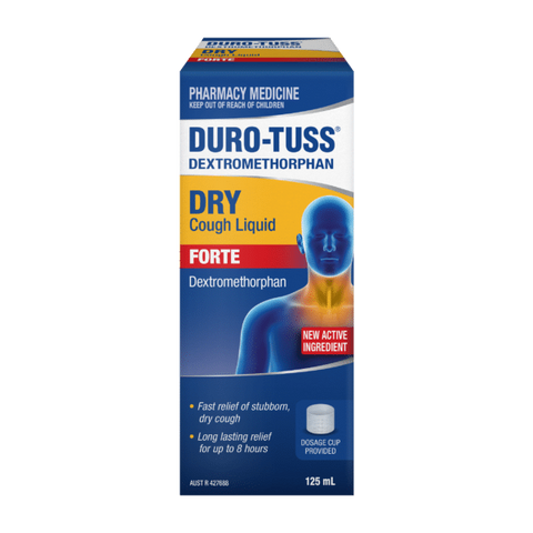 DURO-TUSS Dextromethorphan Dry Cough Liquid Forte Solution 125mL (Limit ONE per Order)