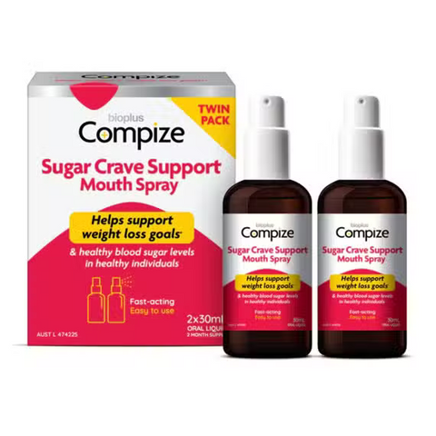 Bioplus Compize Sugar Crave Support Mouth Spray Twin Pack 2 x 30mL