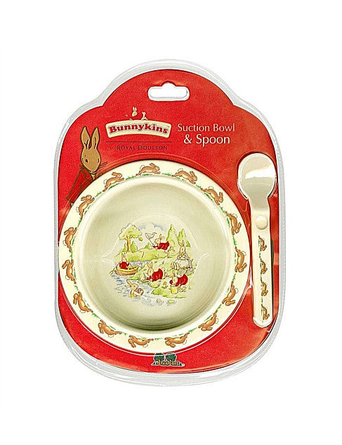 Bunnykins Suction Bowl & Spoon Red Set