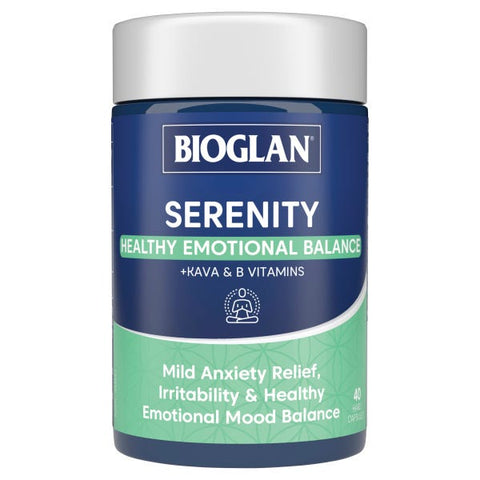Bioglan Serenity + Kava & B Vitamins 40 Capsules (Expiry 09/2024)