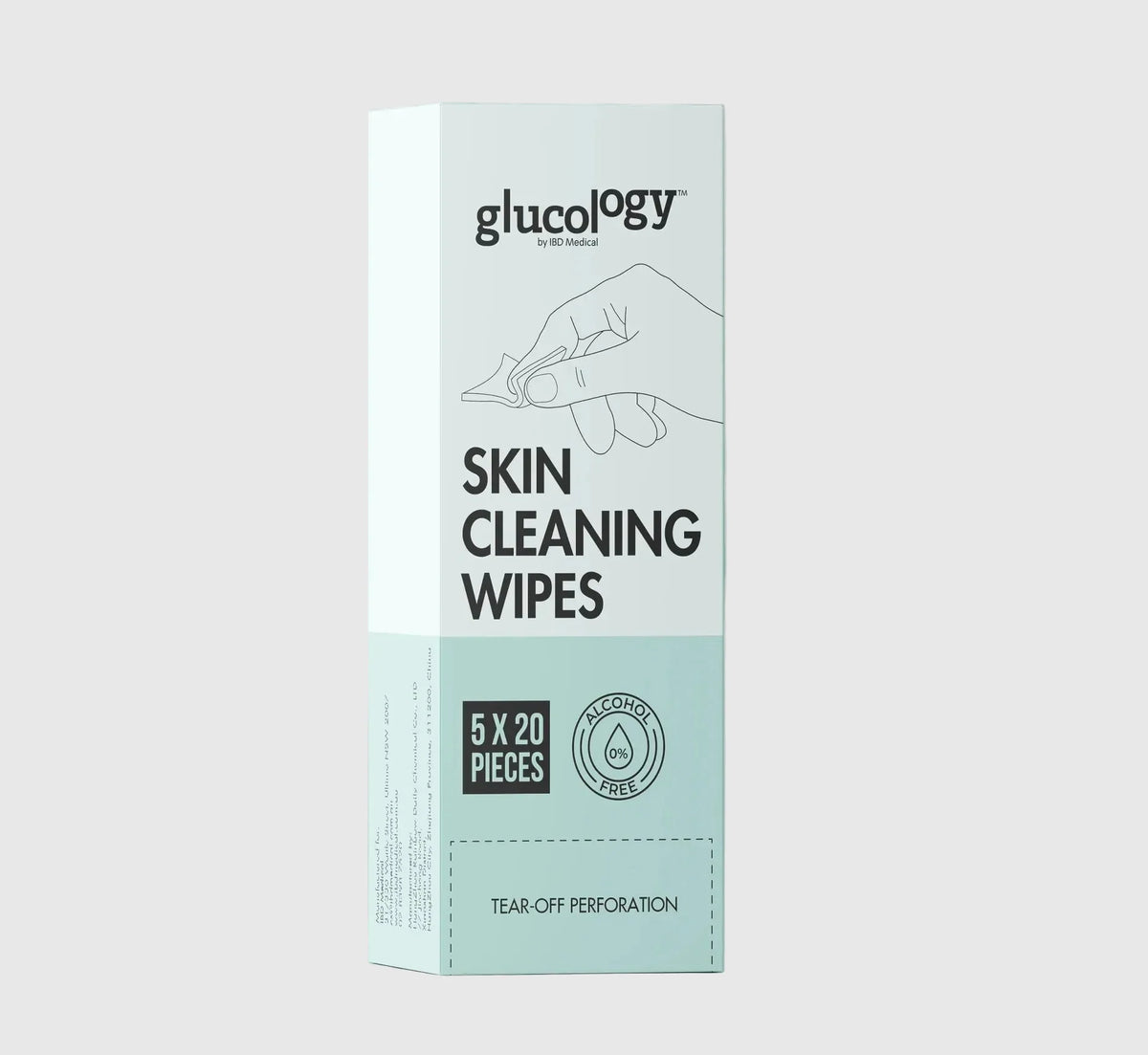 Glucology Alcohol-Free Skin Wipes 5 x 20 Pieces (100 Packs)