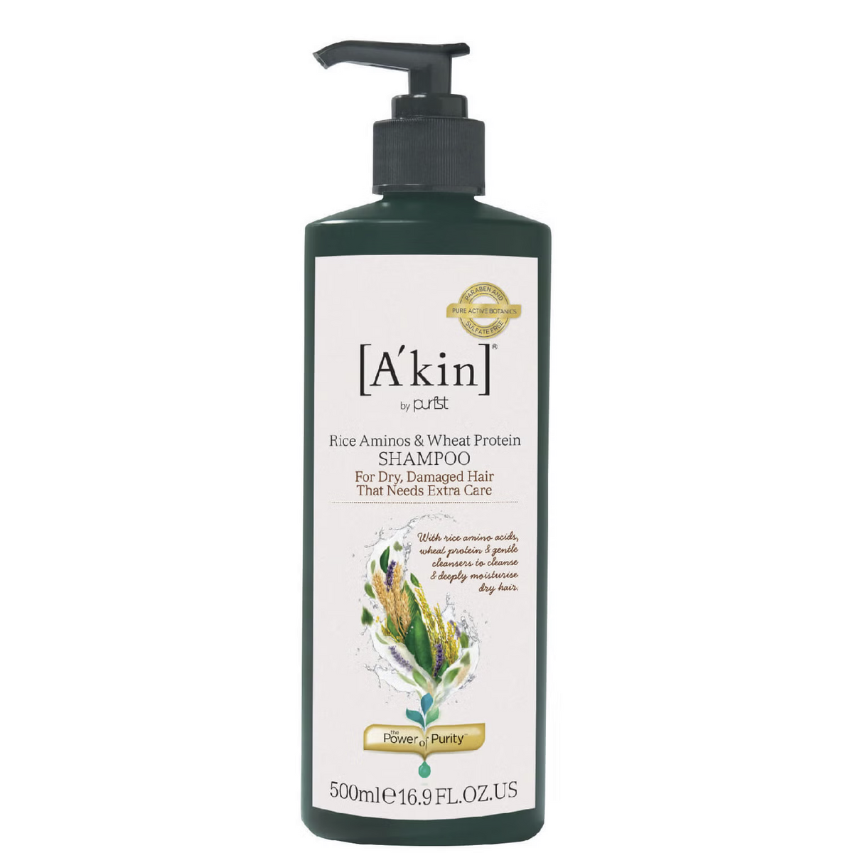 A'kin Rice Aminos and Wheat Protein Shampoo 500mL