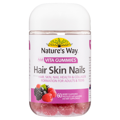 Nature's Way Adult Vita Gummies Hair Skin Nails 150 Pastilles