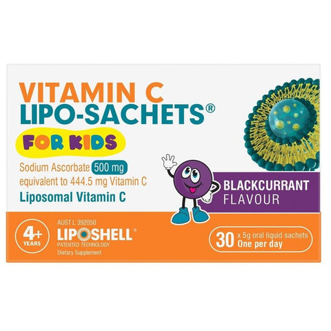 Lipo-Sachets Kids Vitamin C 500mg Blackcurrant Liquid 5g x 30 Sachets