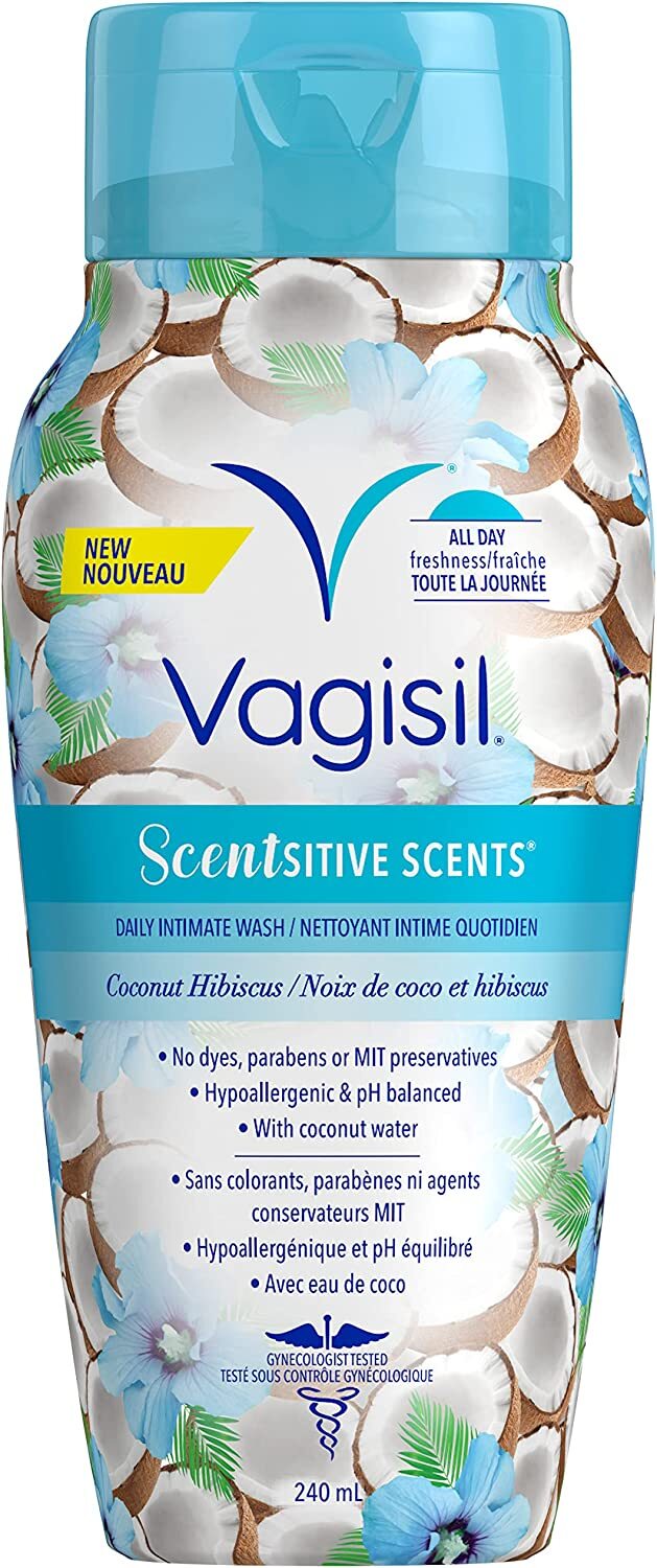 Vagisil Feminine Wash Scentsitive Scents Coconut Hibiscus 240mL