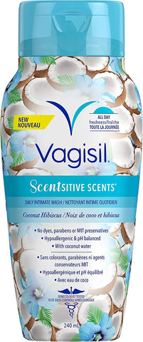 Vagisil Feminine Wash Scentsitive Scents Coconut Hibiscus 240mL