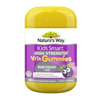 Nature's Way Kids Smart High Strength Vita Gummies Multi-Vitamin + Iron 40 Pastilles