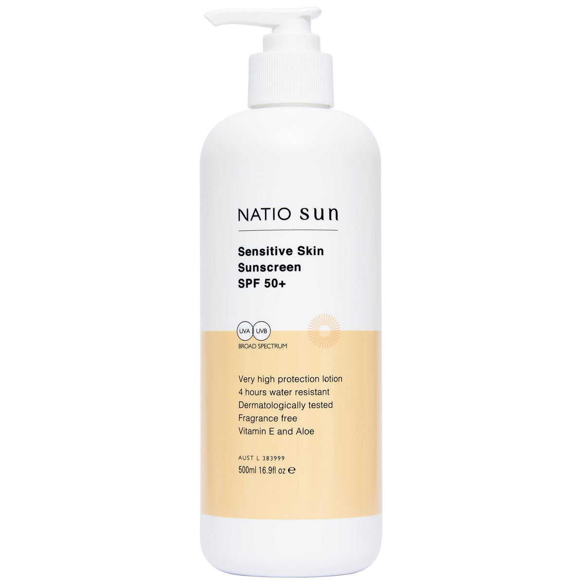 Natio Sensitive Skin Sunscreen SPF 50+ 500mL