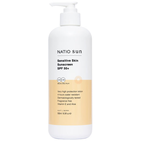 Natio Sensitive Skin Sunscreen SPF 50+ 500mL