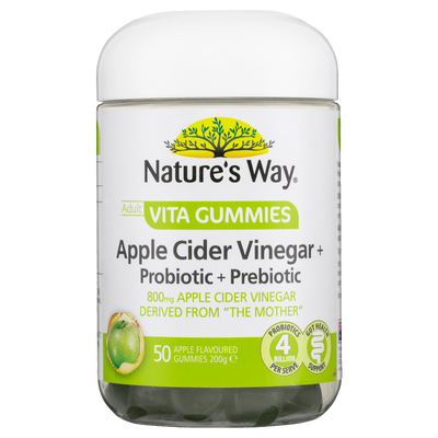 Nature's Way Adult Vita Gummies Apple Cider Vinegar + Probiotic + Prebiotic 50 Gummies