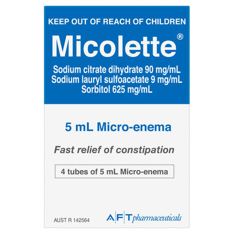 Micolette 5mL Micro Enema Tube 5mL x 4 Pack