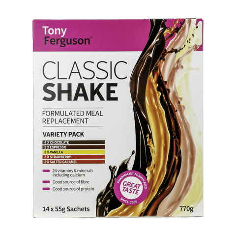 Tony Ferguson Classic Shake Variety Flavours 55g x 14 Sachets