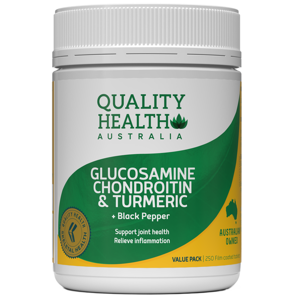 Quality Health Glucosamine Chondroitin & Turmeric 250 Tablets