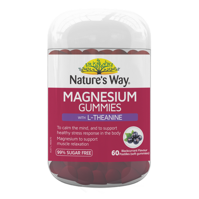 Nature's Way Magnesium Gummies with L-theanine 60 Soft Gummies