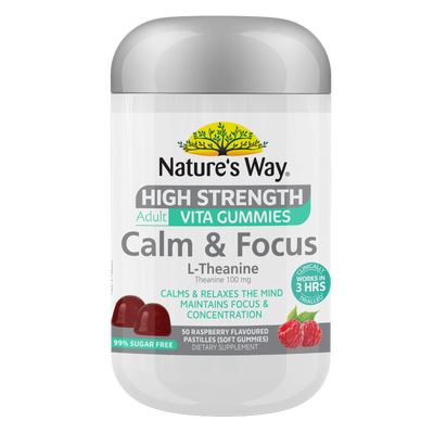 Nature's Way High Strength Adult Vita Gummies Calm & Focus L-Theanine 50 Pastilles