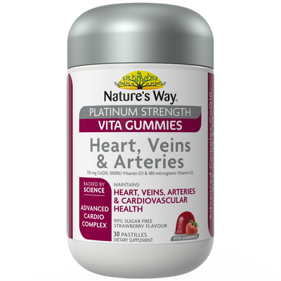 Nature's Way Platinum Strength Vita Gummies Heart, Veins & Arteries 30 Pastilles