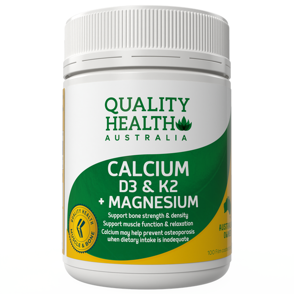 Quality Health Australia Calcium D3 & K2 + Magnesium 100 Tablets