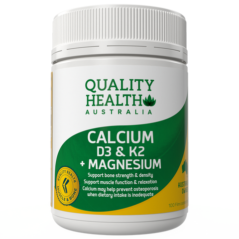 Quality Health Australia Calcium D3 & K2 + Magnesium 100 Tablets