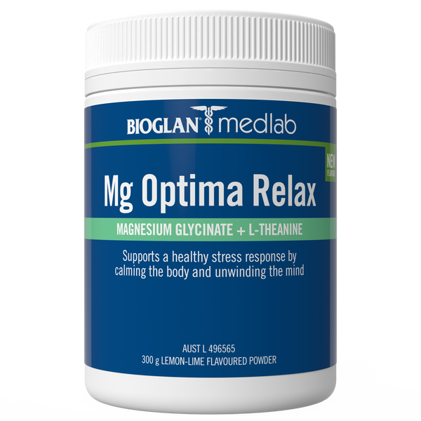 Bioglan Medlab Mg Optima Relax Lemon-Lime Powder 300g
