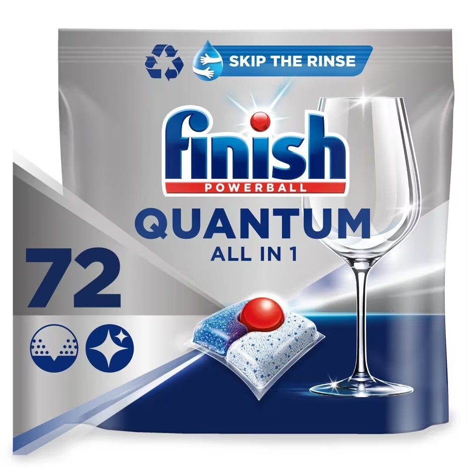 Finish Quantum All in One Regular Dishwasher Tablets Pack of 72