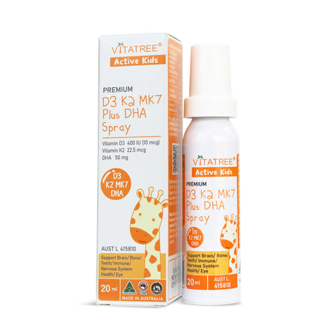 Vitatree Active Kids Premium D3 K2 MK7 Plus DHA Spray 20mL