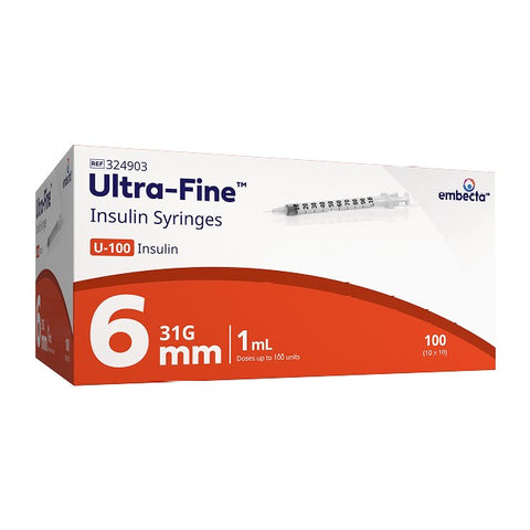 Embecta Ultra-Fine Insulin Syringes 100 Pack