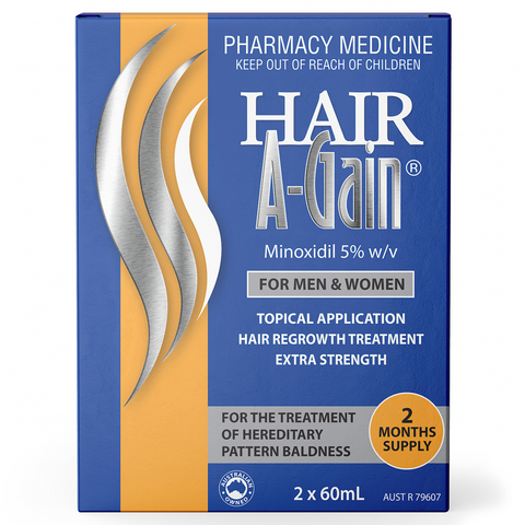 Hair A-Gain Hair Regrowth Treatment for Men & Women 2 x 60mL (S2) (Limit of ONE per Order)