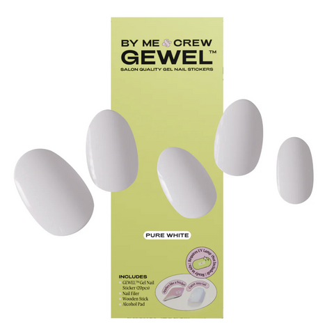 By Me & Crew Gewel Pure White Semicured Gel Nails Kit