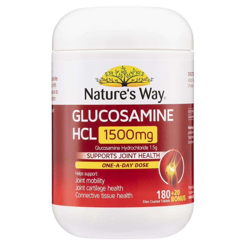 Nature's Way GLUCOSAMINE 1500MG 180+20 Bonus Tablets