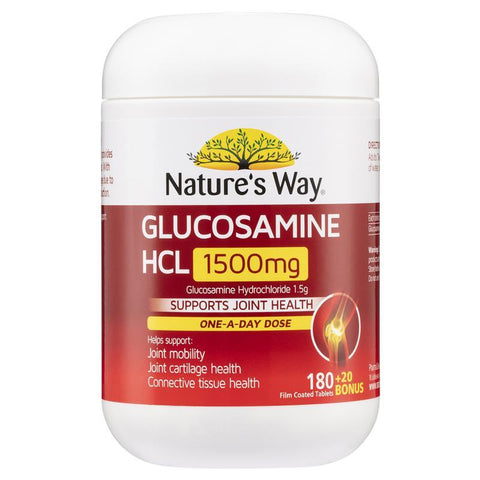 Nature's Way GLUCOSAMINE 1500MG 180+20 Bonus Tablets